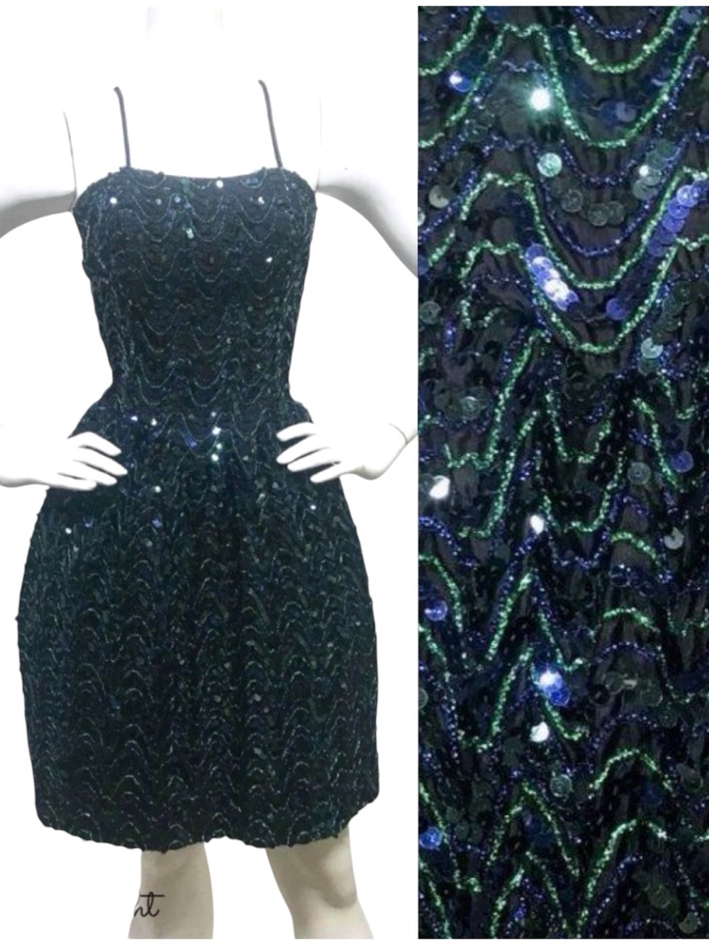 VTG GUNNE SAX Jess McCLINTOCK Sequin Dress XS 0 2